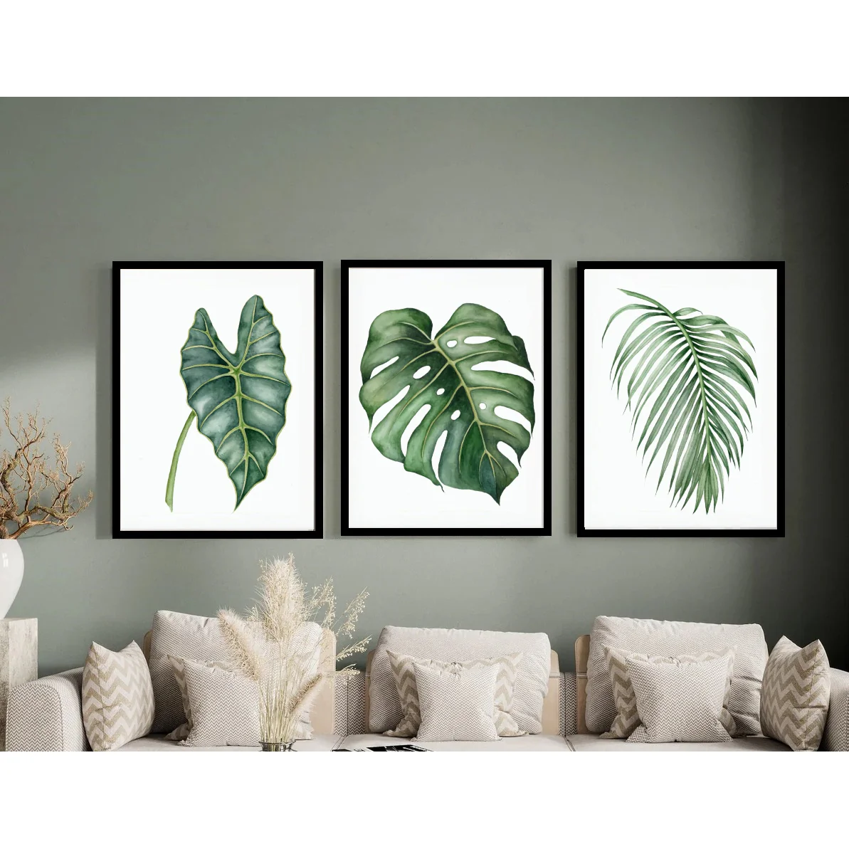 Monstera Vibes: 3-Pc Abstract Botanical Wall Art