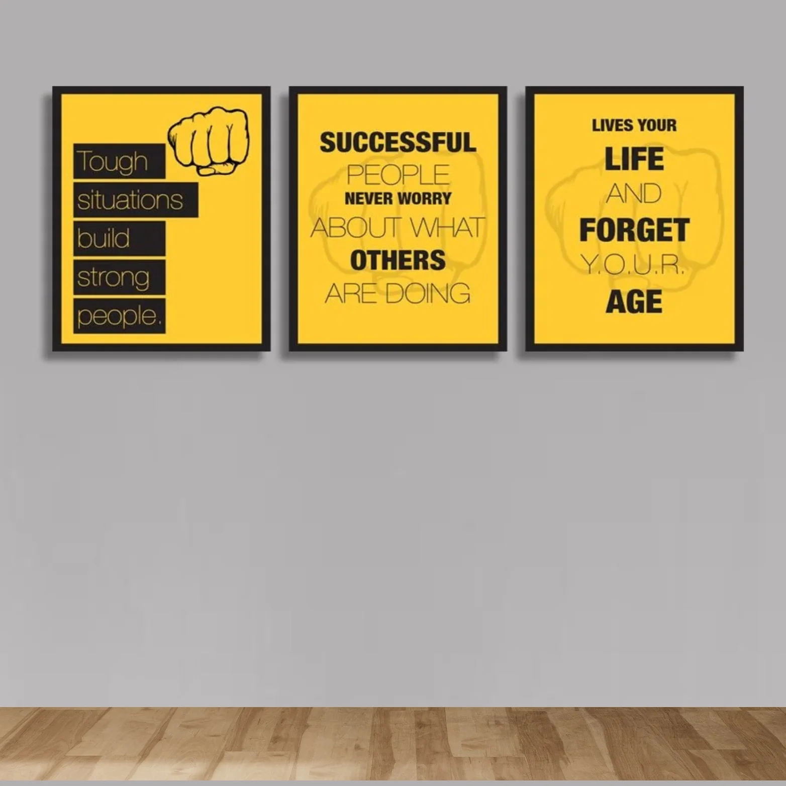 3 Pcs Motivational Quote Wall Frames, Office Room Decor Photo frames