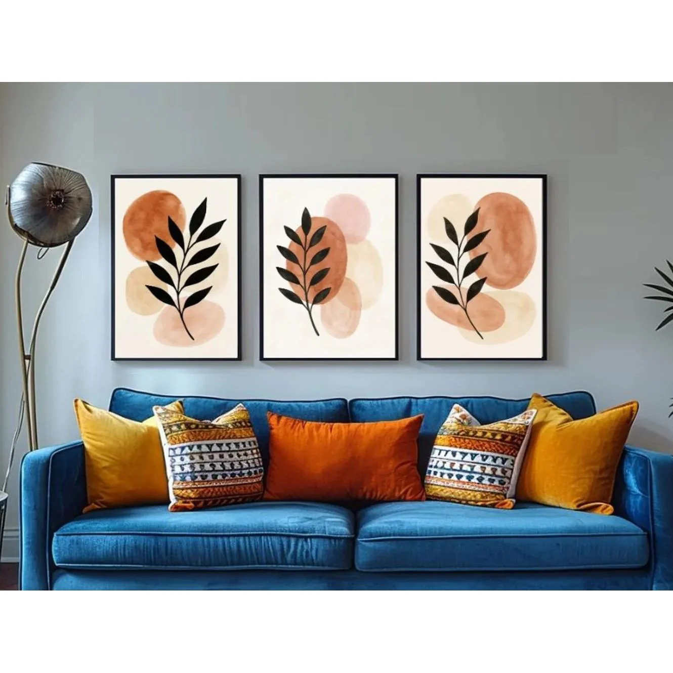 Boho Neutral Art Frames, Abstract Photo frame set of 3