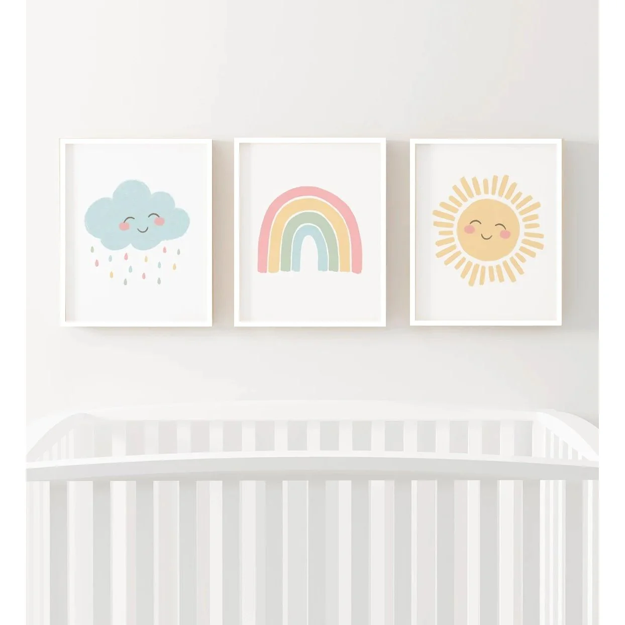 3 Pcs Kids Room New born Wall Frames, Baby Nursery Decor Photo frames