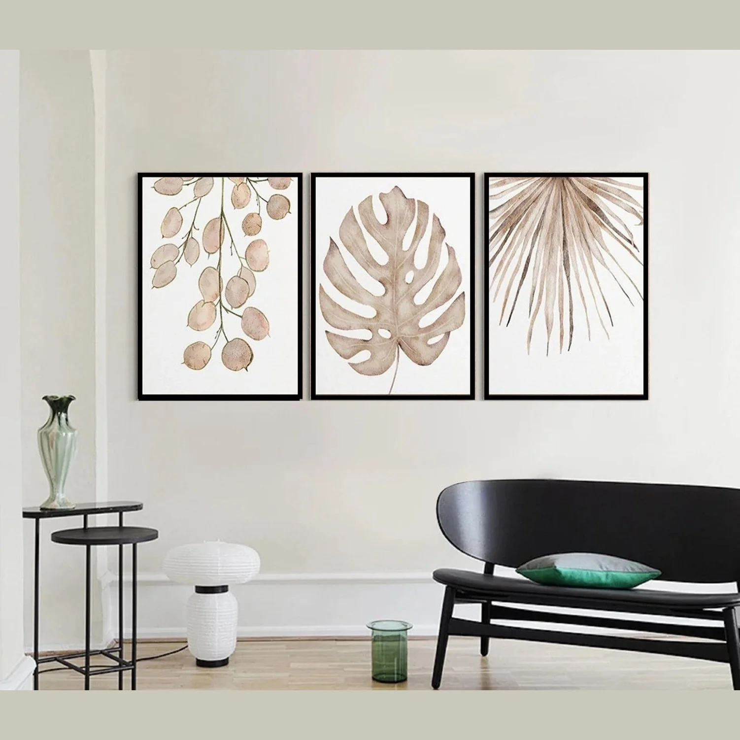 Monstera Leaf Print Set of 3, Abstract Photo frames