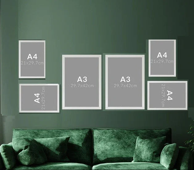 Pack of 6 Wall Gallery Frames Collage set (2 pc a3, 4 pc a4)