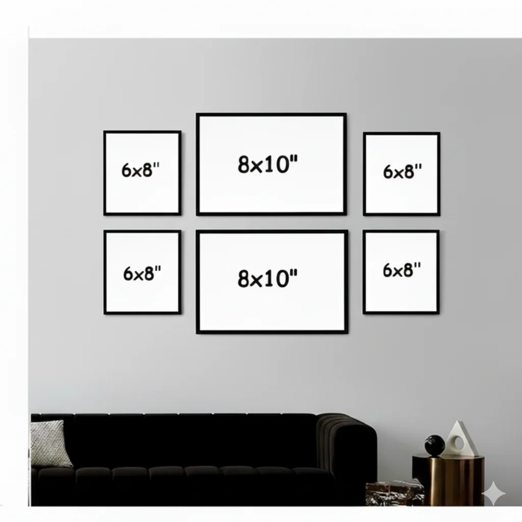 Pack of 6 Collage Set, Glass front Frame, Custom frame set (8x10" - 2pc, 6x8" - 4 pc)