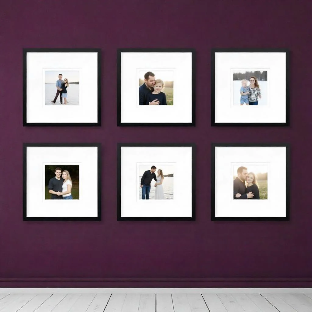 Custom Square Photo Frame Set of 6 – Collage Gallery Wall Display - Image 4
