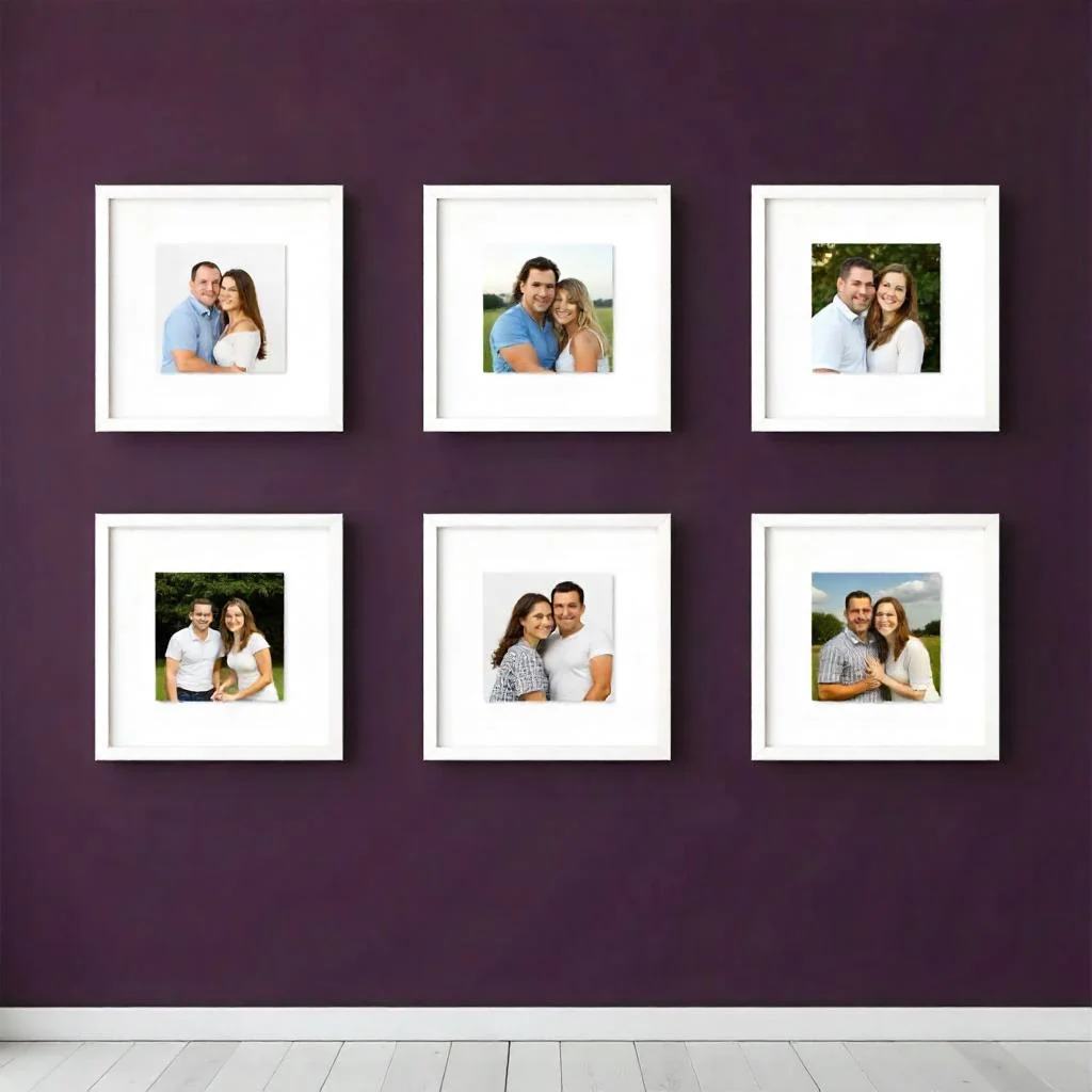 Custom Square Photo Frame Set of 6 – Collage Gallery Wall Display - Image 5