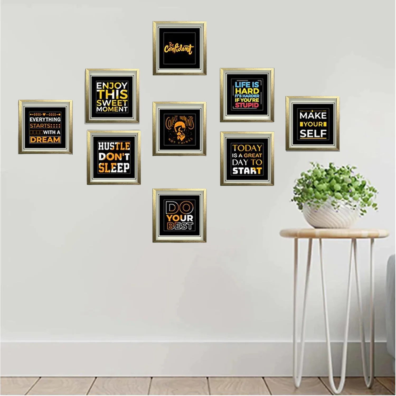 9 Pack Picture Frames, Motivational Quote - Image 3