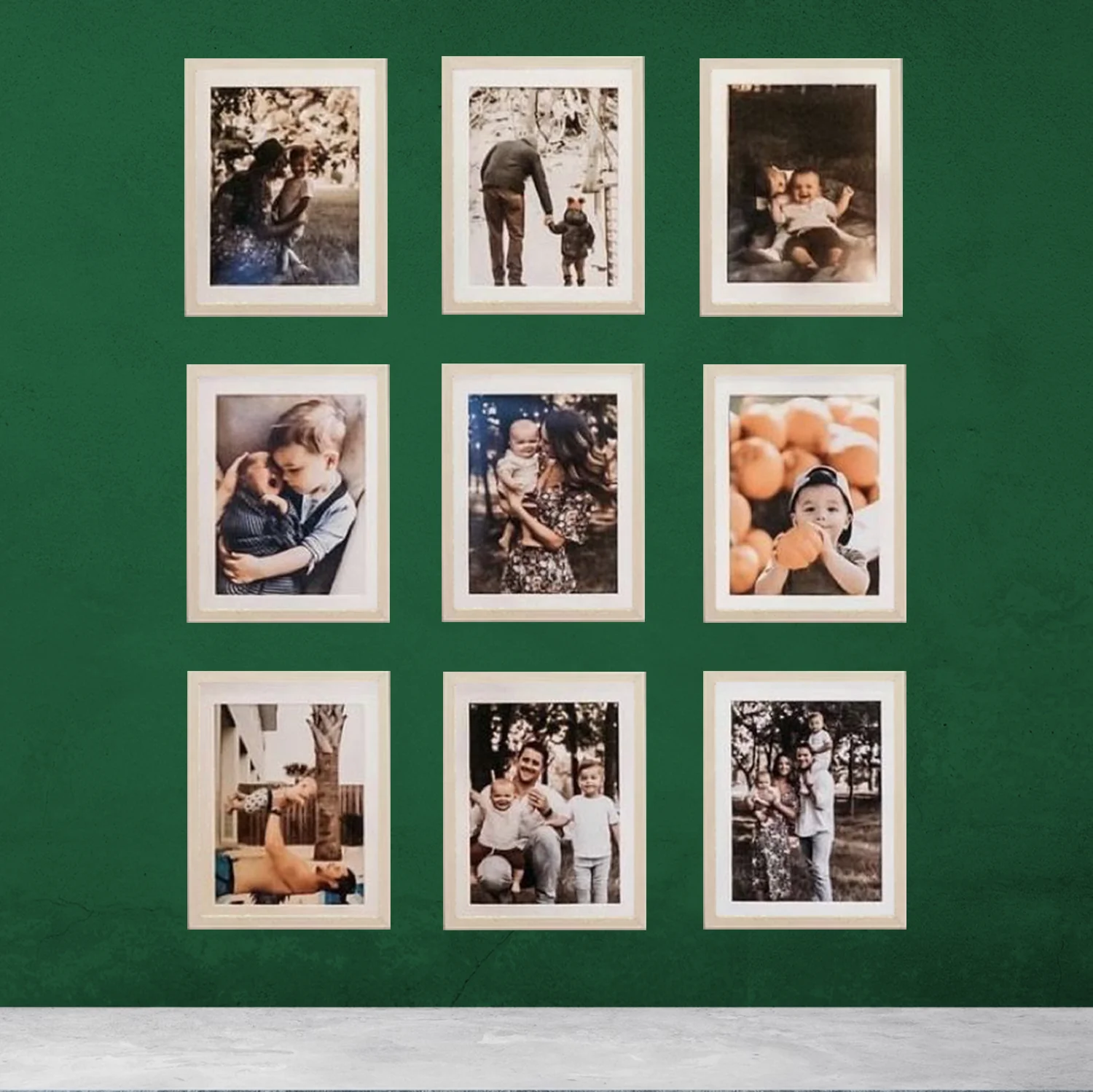 Pack of 9 10x12" Glass front Frames with Custom Pictures, 7x9" Print Area - Image 4