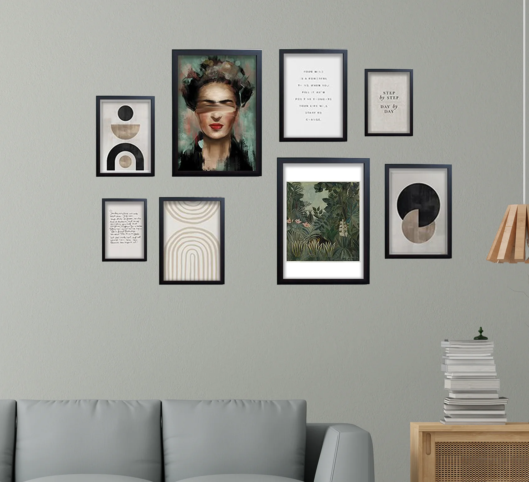 8 Pcs Aesthetic Abstract Photo Frame set for Wall 12" x 16" (2 piece) , 8" x 12" (4 pieces) and 6" x 8" (2 pieces) - Image 4