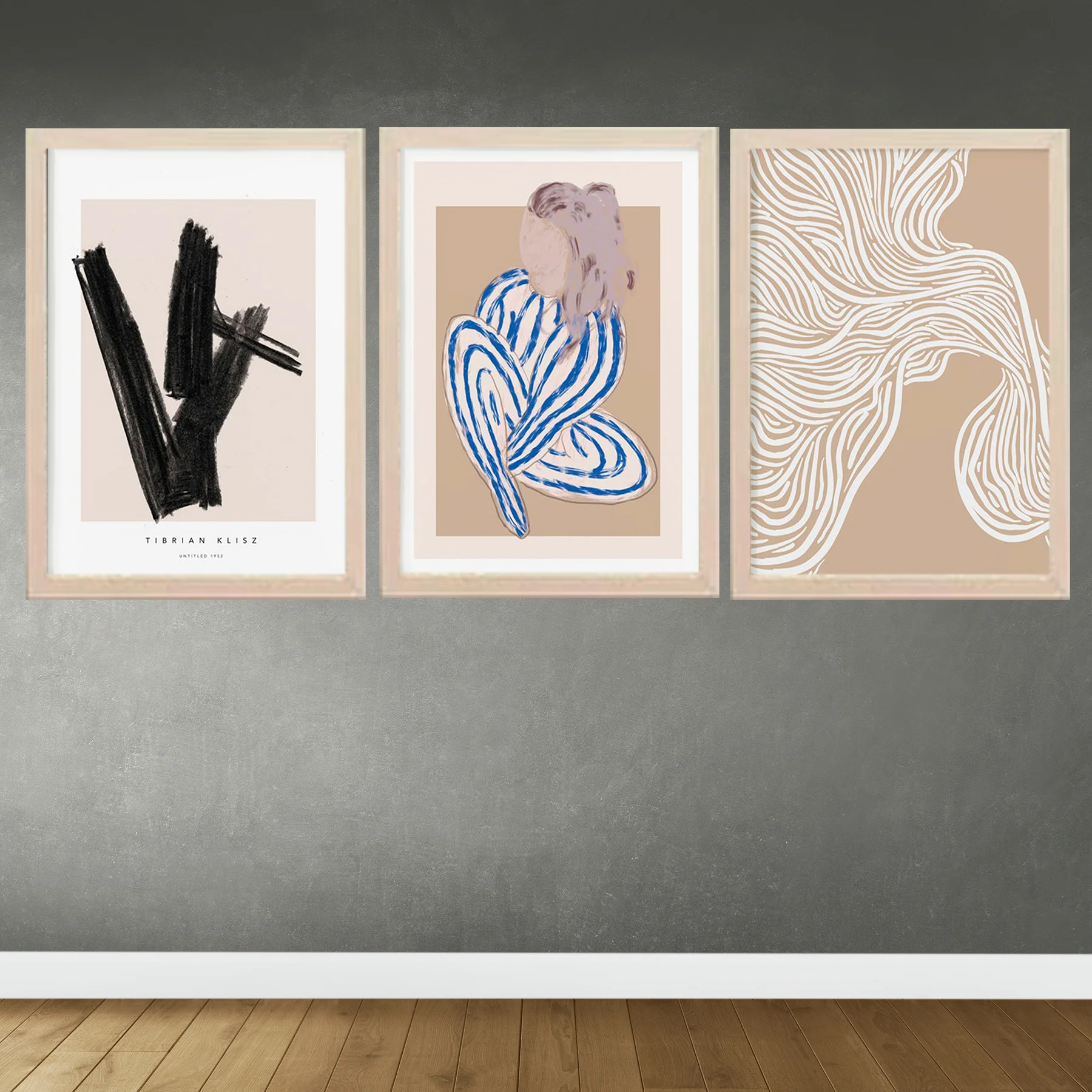 Set of 3 Abstract Art Frames Home Decor frame set - Image 3
