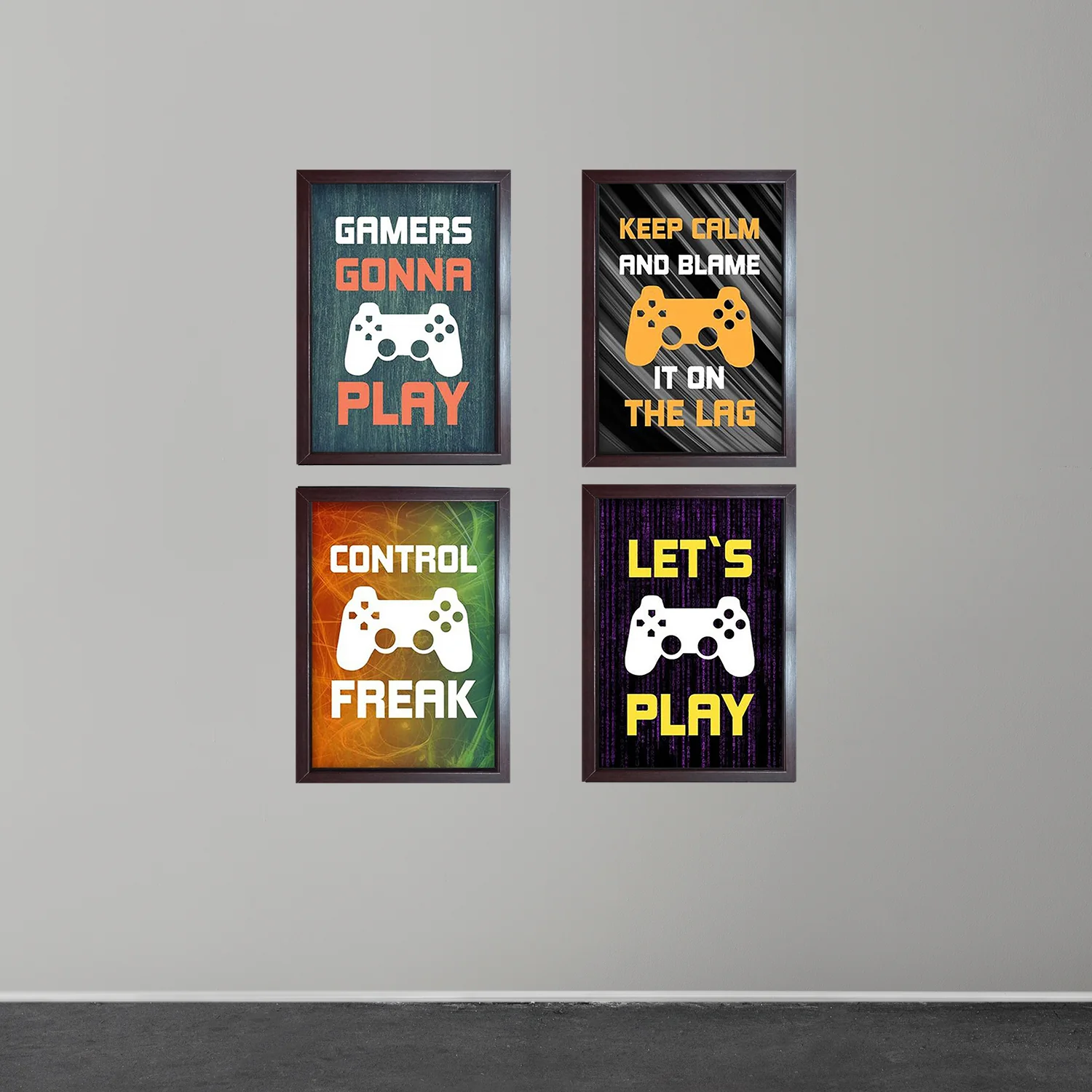Boys' Gaming Wall Frame Set – 4-Piece Gamer Room Decor - Image 3