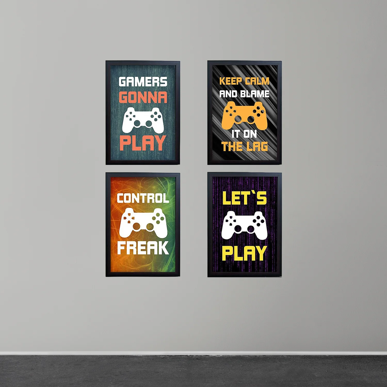 Boys' Gaming Wall Frame Set – 4-Piece Gamer Room Decor - Image 5