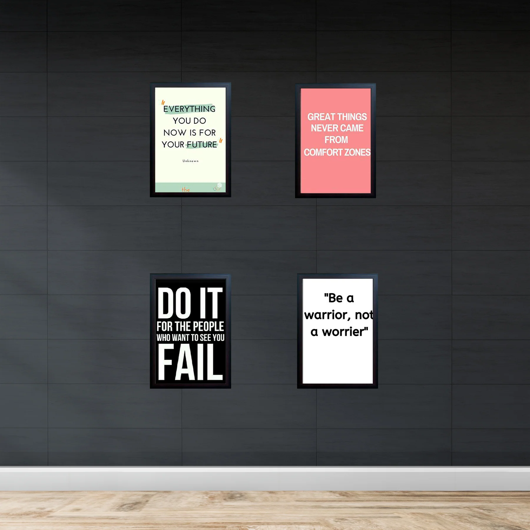 Set of 4 Inspirational Quotes Frame set, Motivational Quote sets - Image 4