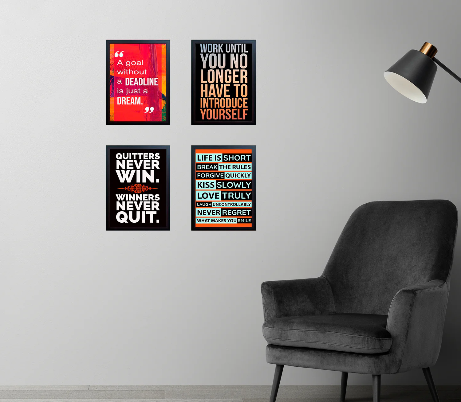 Set of 4 Inspirational Quotes Frame set, Motivational Quote sets - Image 6