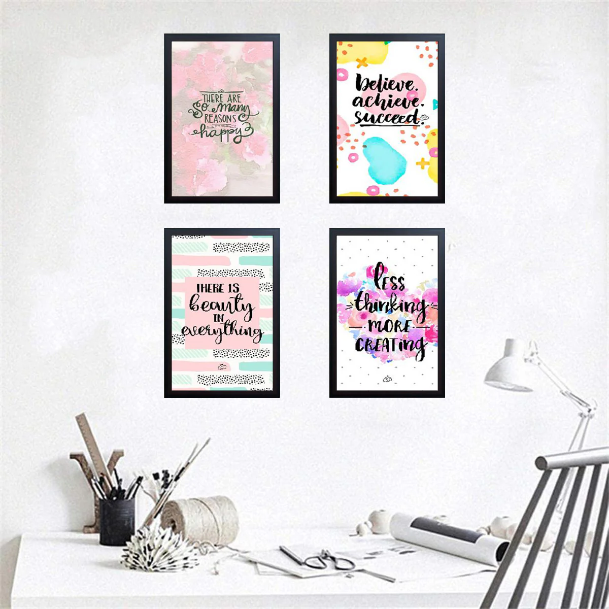 Set of 4 Inspirational Quotes Frame set, Motivational Quote sets - Image 8