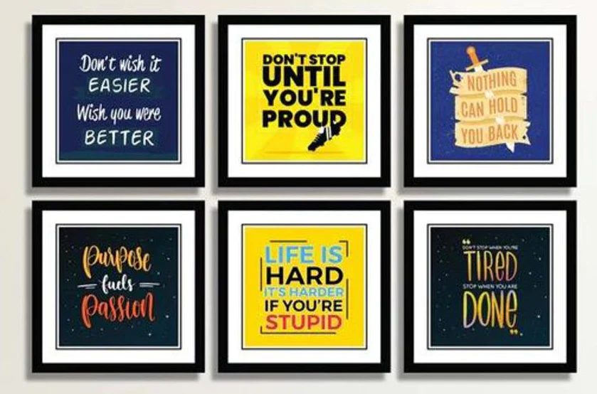 6 Pcs Picture Frames Motivational Quotes Wall frame - Image 2