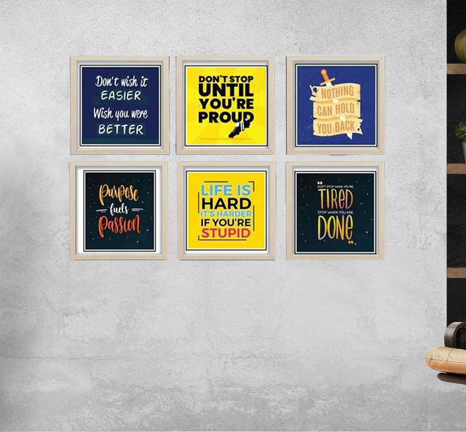 6 Pcs Picture Frames Motivational Quotes Wall frame - Image 3