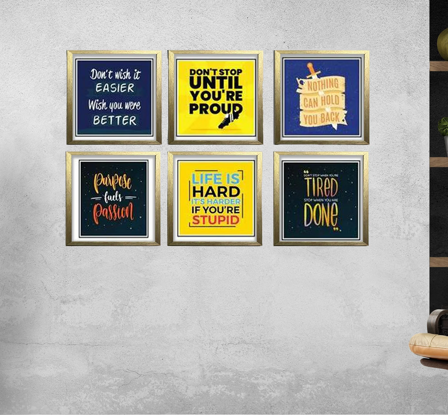 6 Pcs Picture Frames Motivational Quotes Wall frame - Image 4
