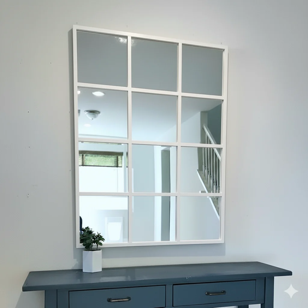 12 Pcs Grid Mirror Wall Decor with PVC Border – DIY Hanging Mirror Frame - Image 3