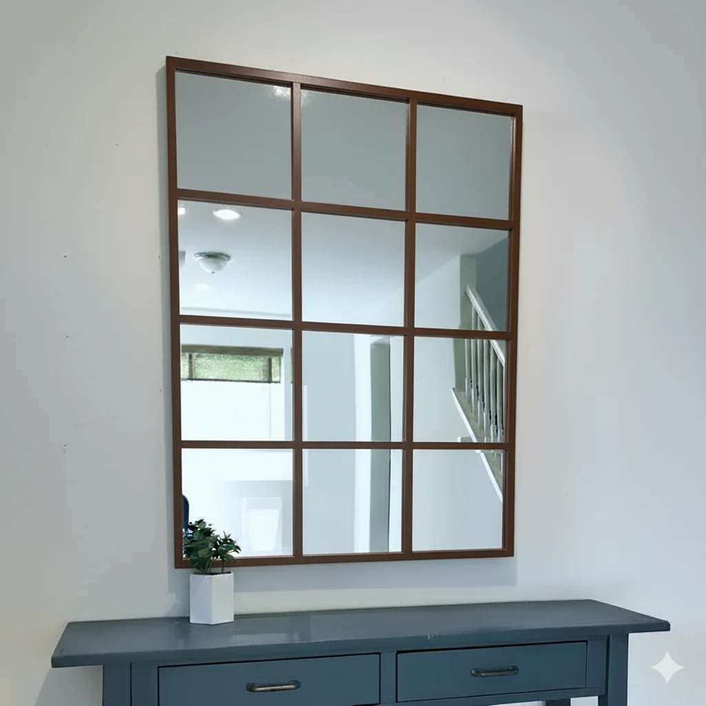 12 Pcs Grid Mirror Wall Decor with PVC Border – DIY Hanging Mirror Frame - Image 4