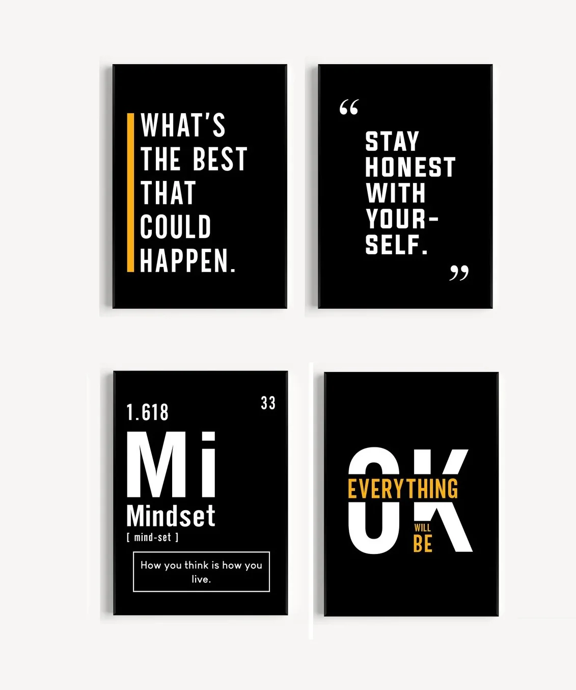 Motivational Hard Work office Frames set of 4, inspiring posters, Entrepreneur wall art - Image 2