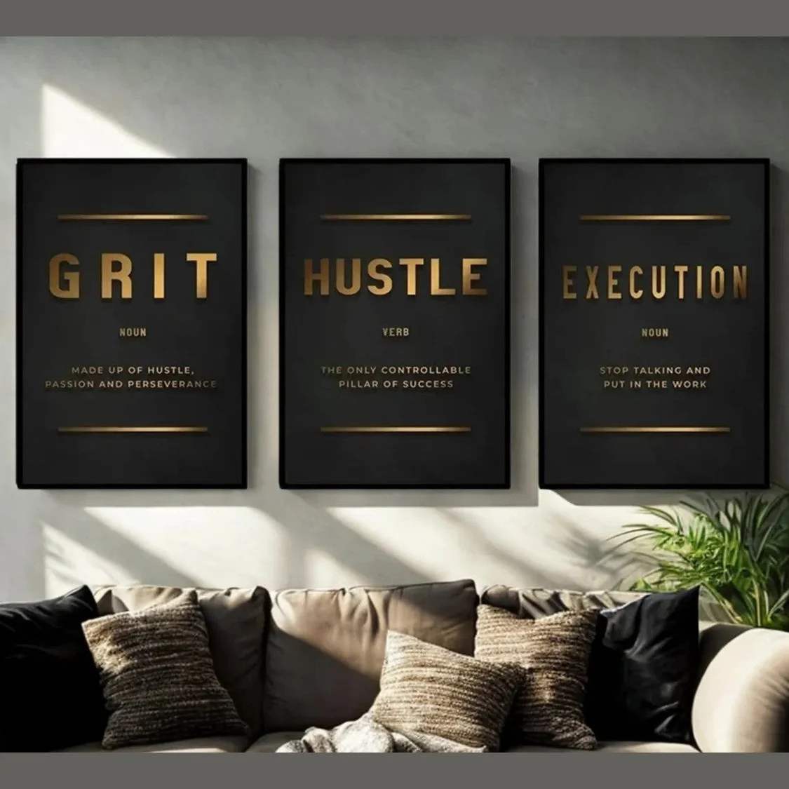 Inspirational Quote Frame Set of 3 – Office Decor Wall Art Prints