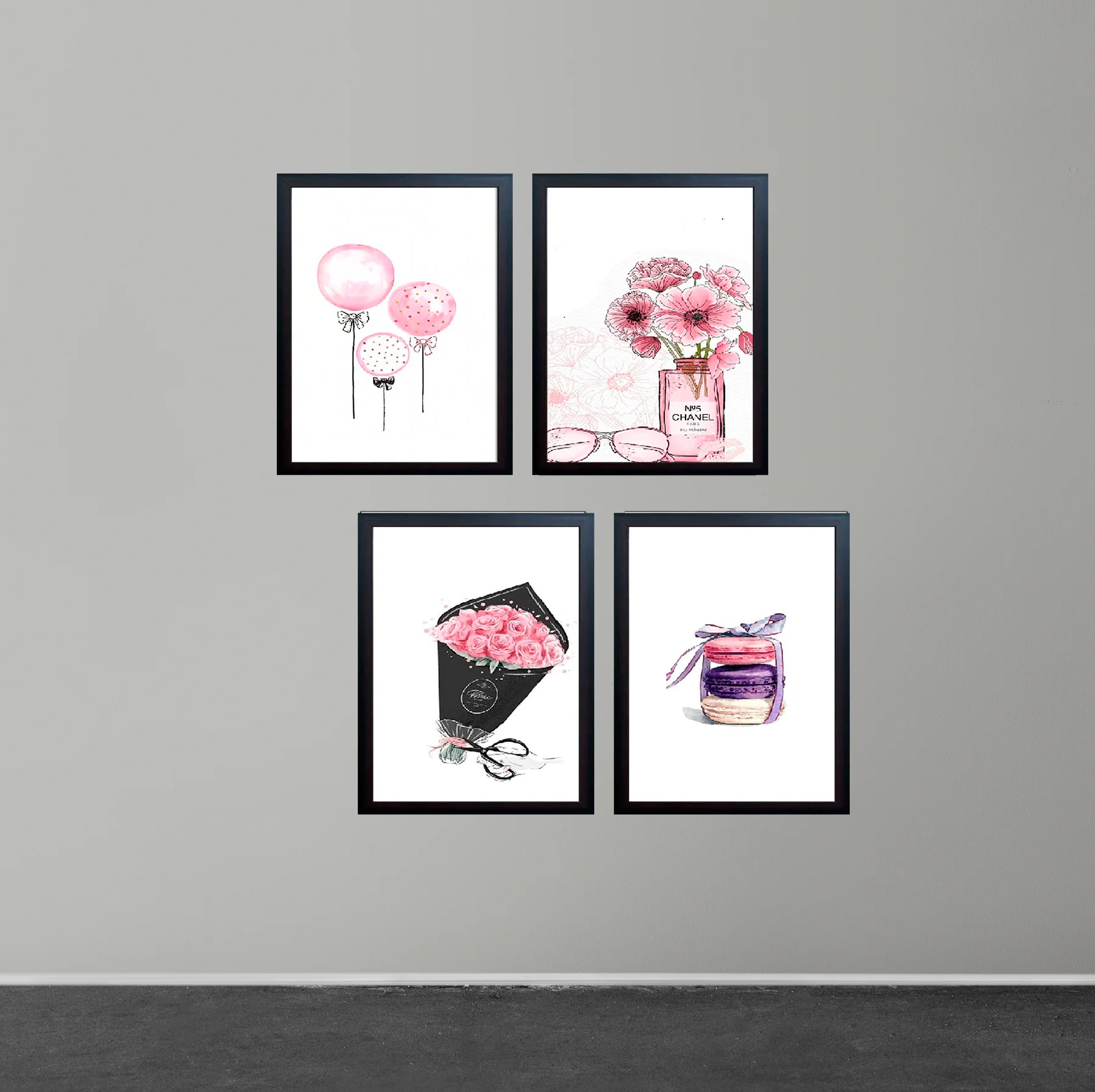 Pack of 4 Girls Makeup Vanity Frames Salon & Makeup Room - Image 3