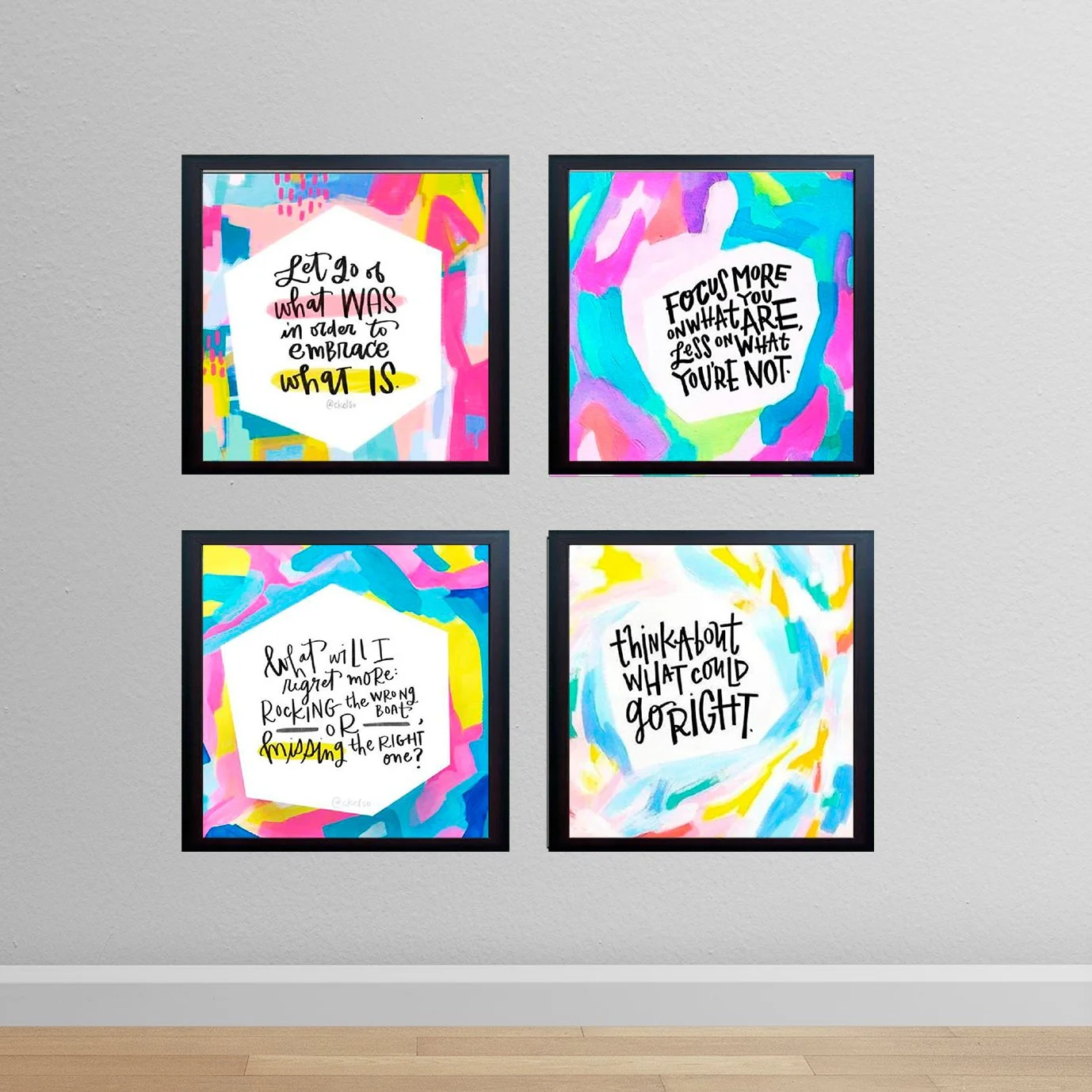 Pack of 4 Inspirational Quote Frames, Motivational Quotes - Image 12