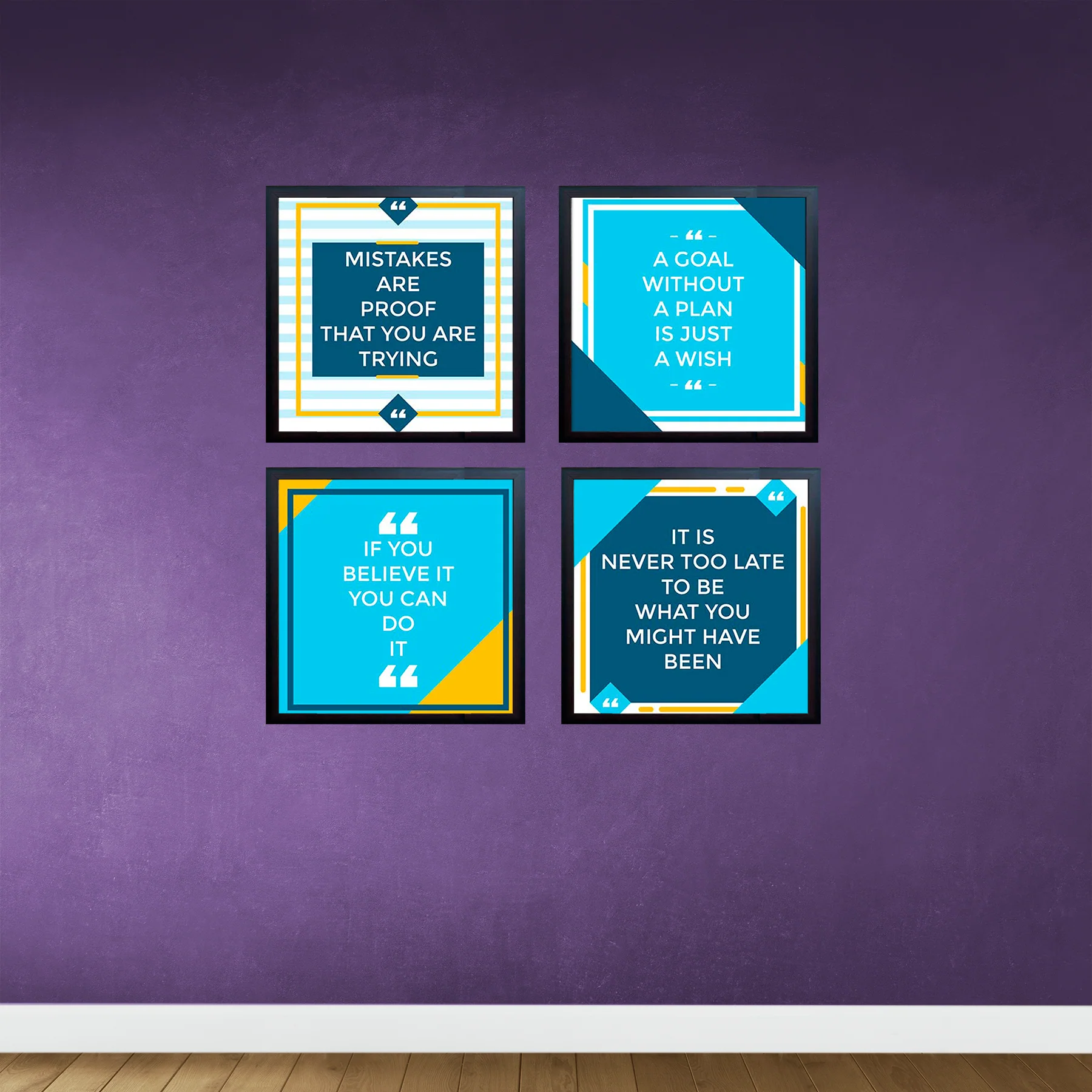 Pack of 4 Inspirational Quote Frames, Motivational Quotes - Image 13