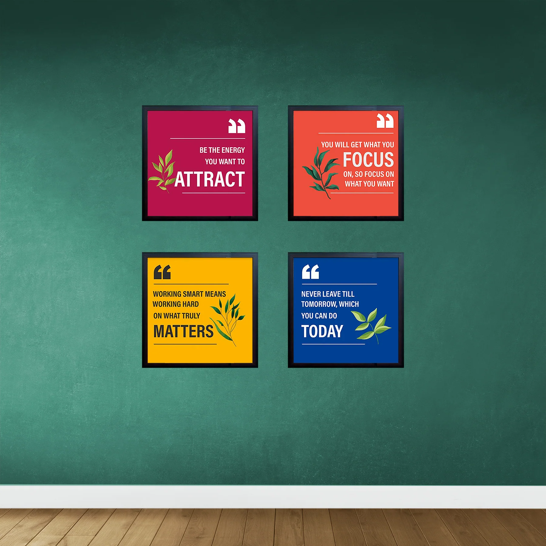 Pack of 4 Inspirational Quote Frames, Motivational Quotes - Image 14