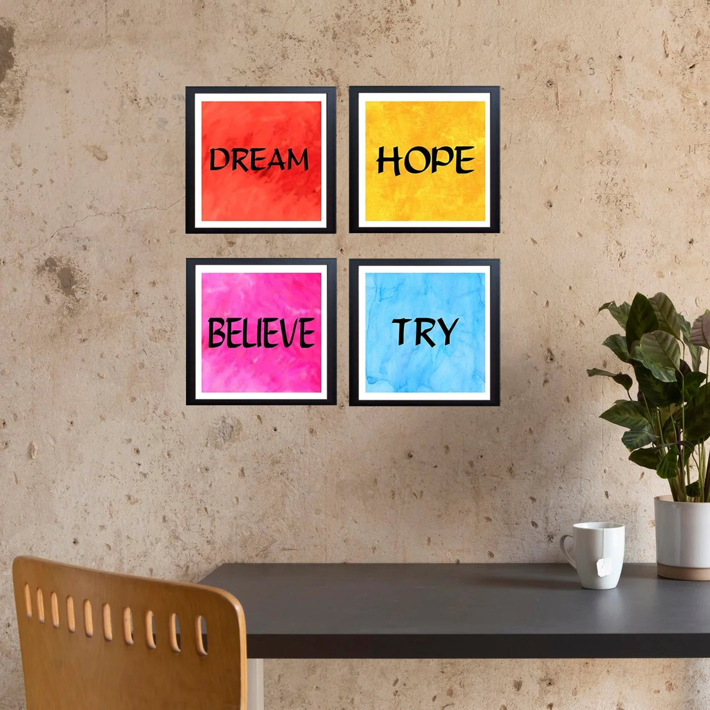 Pack of 4 Inspirational Quote Frames, Motivational Quotes - Image 6