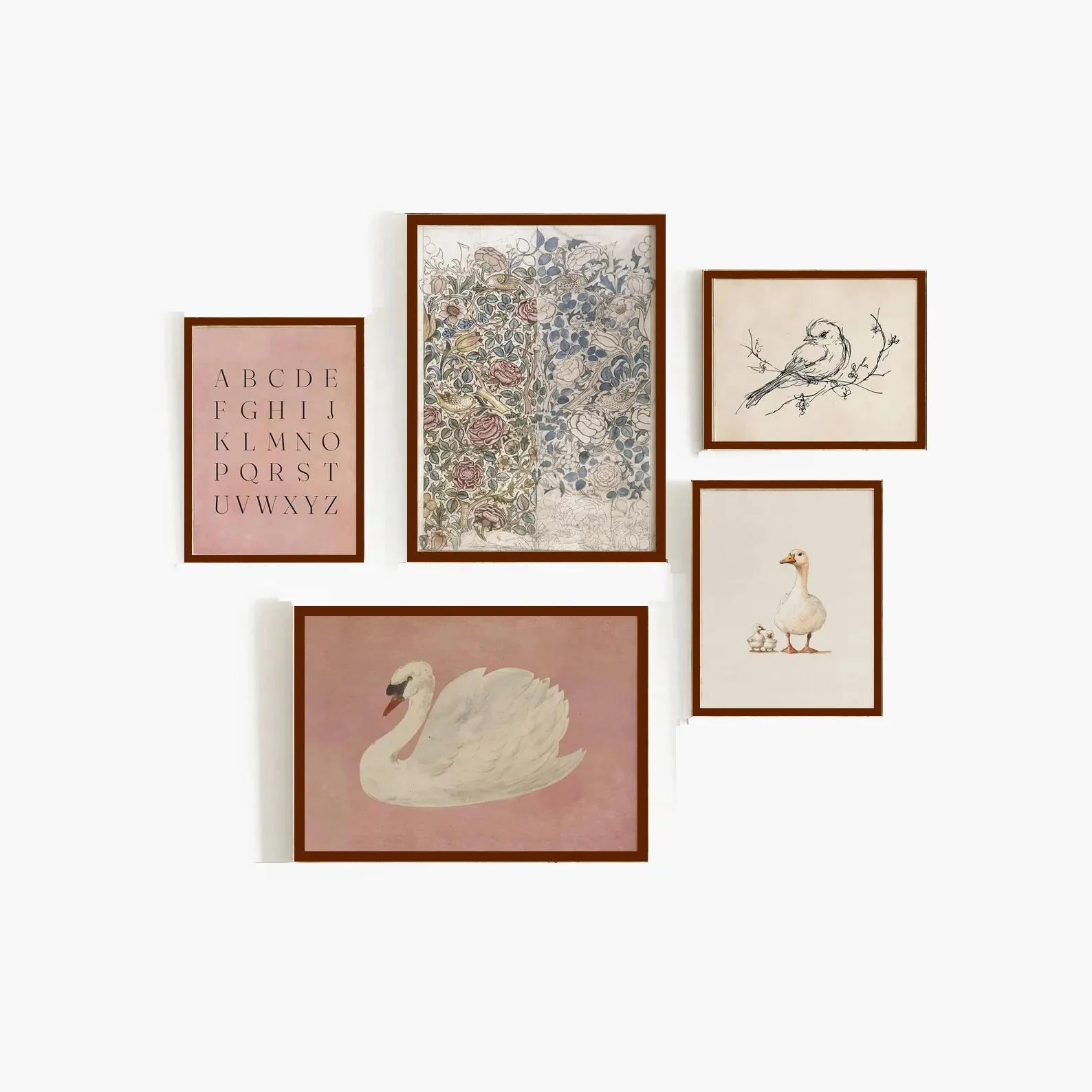 5 pcs Nursery Wall art Frame Kids Wall Art Set
