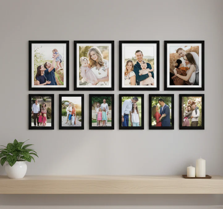 Set of 10 Picture Collage Frames (10x12 inch - 4 pc, 5x7 inch - 6 pc)
