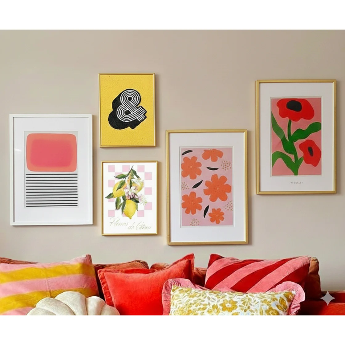 Set of 5 Colorful Abstract Frame set for Living Room, Bedroom (12x18 inch 3 pc, 10x14 inch 2 pc) - Image 3