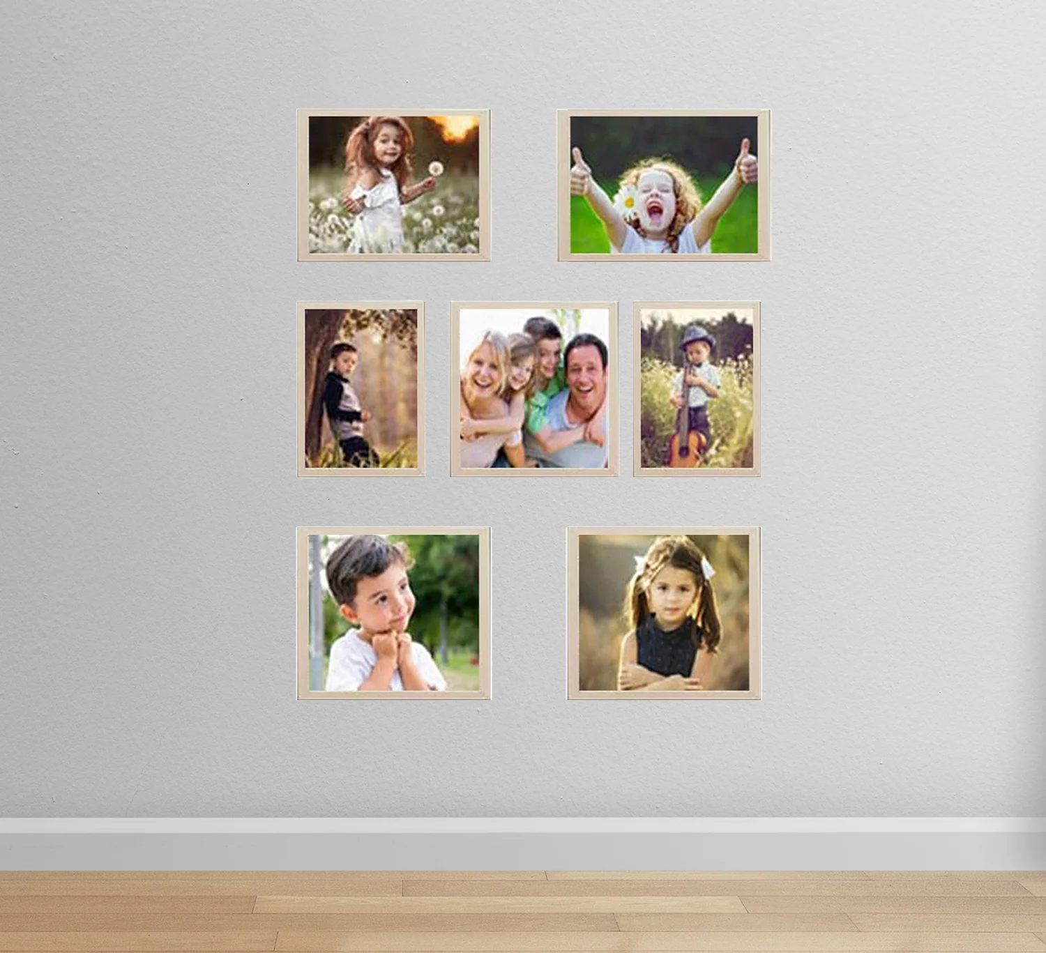 Set of 7 - Photo Frames for Wall Collage (8x8inch= 4 frames, 8x10inch= 1, 5x7inch  = 2 ) - Image 3