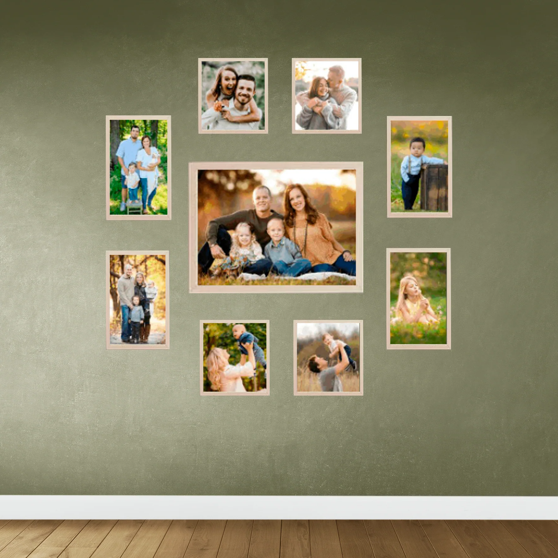 Set of 9 Collage Photo Frames for Living Room Study Room 1 Units of 8 X 10, 4 Units of 5 X 5,2 Unit of 5 X 7, 2 Units of 4 X 6) Inches - Image 4