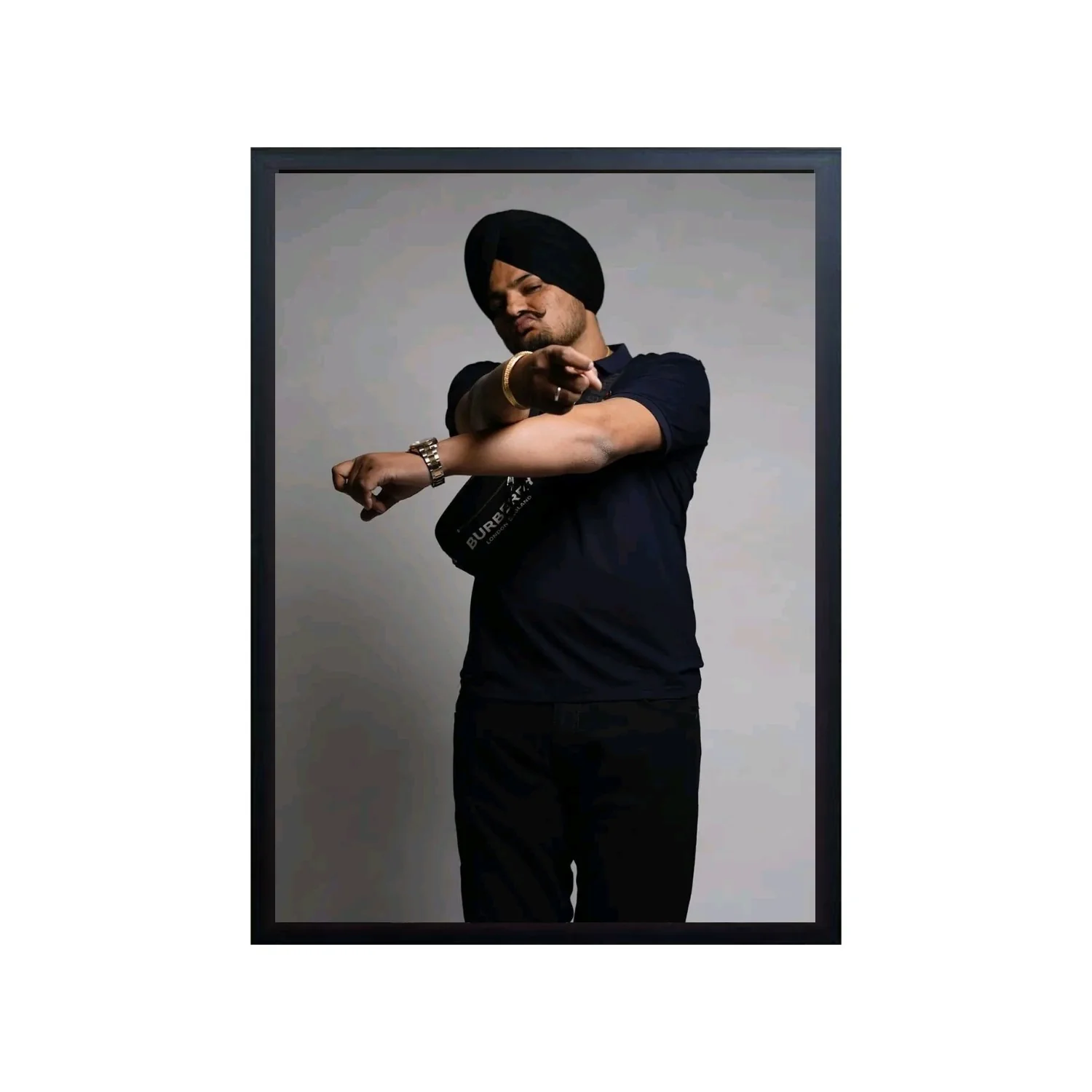 Sidhu Moose Wala Poster Frame | Single Punjabi Rapper Figure Poster Wall Art - Image 3
