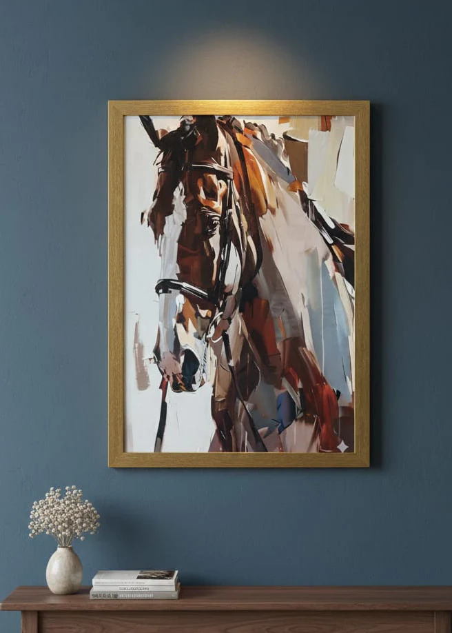 Single Horse Print frame | Entry Way Wall Art | Minimalist Modern Home Decor