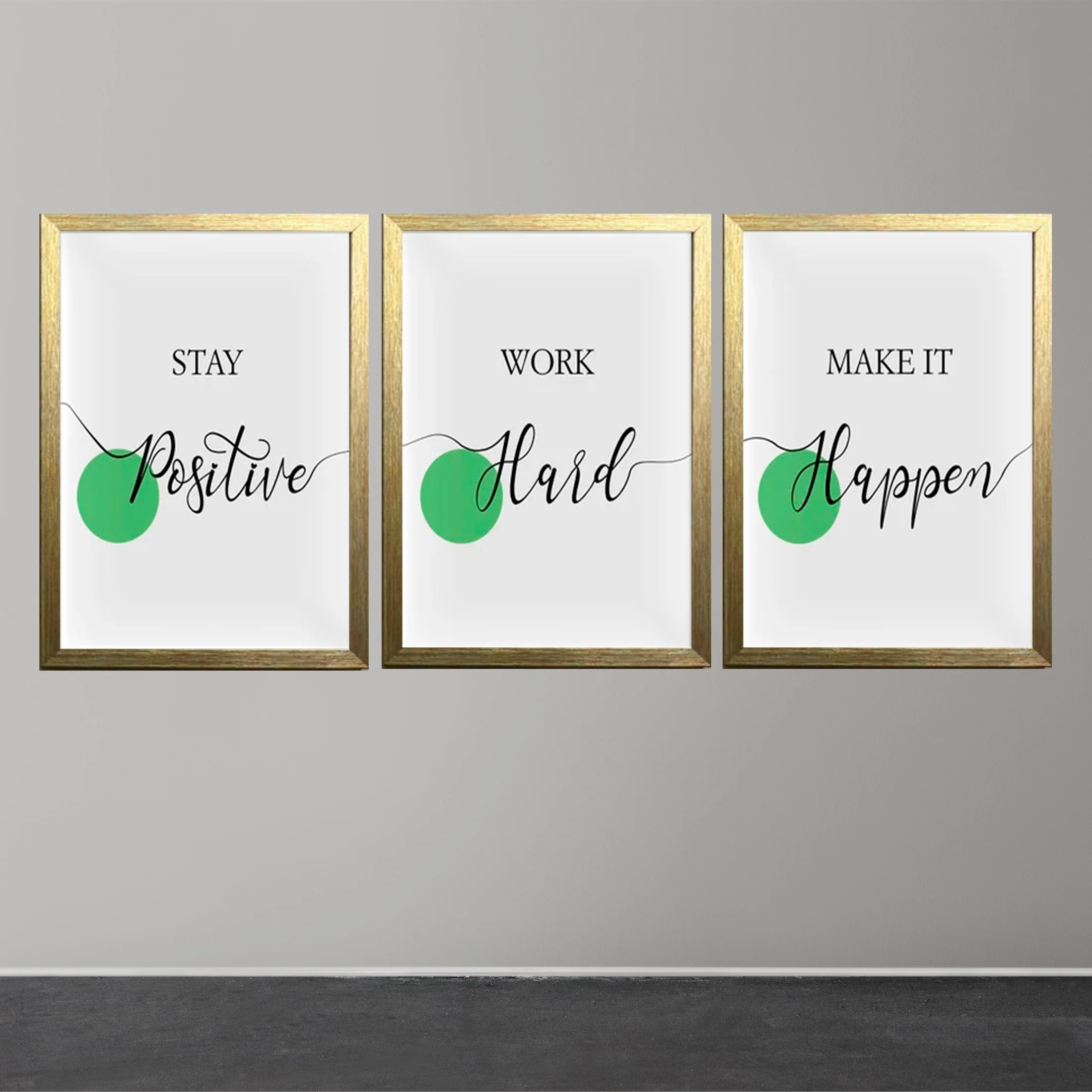 Stay Positive , Be Happy Quotes For Home And Offices Set of 3 - Image 4